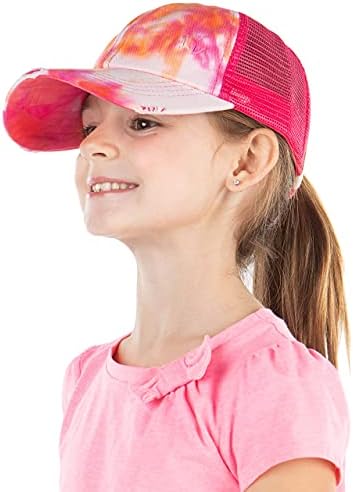 Детска бейзболна шапка с Високо Кон Опашка, Украсена с Кръст Шапка Фънки-Наркоманки, Неряшливым Греда