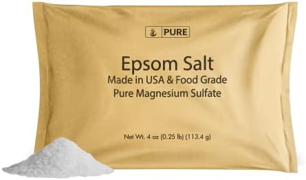 Чисти Оригинални съставки Английска сол (4 унции) Чист магнезиев сулфат, Хранително-вкусовата, Разтвор за накисване