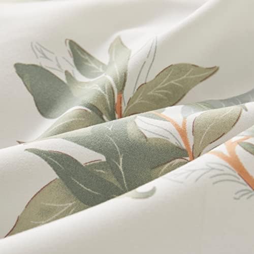 Комплект одеяла EMME Botanical Sage Green Twin Size от 5 предмети, Спално бельо от матирана микрофибър в опаковка, Ултра Мек Комплект Спално бельо с Чаршафите (Sage Green, на 5 позиции Twin