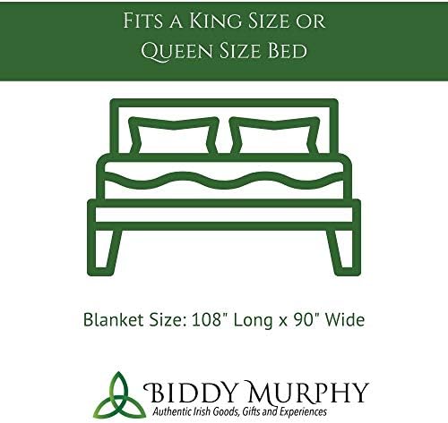 Одеало Biddy Мърфи, ирландската вълна, много кралски размер 90 x 109 См, Традиционен стил, Качеството на семейния вещи, мека,