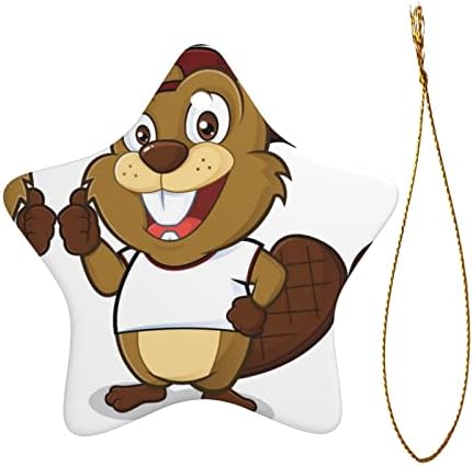 Коледен керамичен медальон Naughty Beaver 2022 за украса на Коледната елха