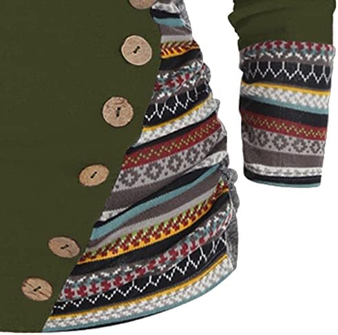 NOKMOPO / Дамски Рокли-ризи Размер на Плюс С кръгло деколте и дълъг Ръкав, Обикновена Ботове, Асиметрични Блузи, Пуловер