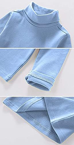 HAXICO Унисекс Тениска с кръгло деколте и дълги ръкави за Момичета и Момчета, Поло За Деца, Памучни Основни Топли Блузи, Ризи 2-8