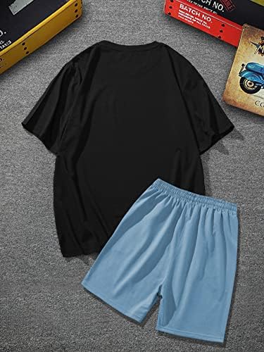 Мъжки Спортен костюм GORGLITTER от 2 теми с принтом Палмови Клони, Тениска с кръгло деколте и Комплект спортни шорти на съвсем малък