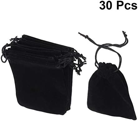 Cabilock Модни 30 бр. Кадифе чанта от съвсем малък, Торбички, Чанта за Съхранение, Черни Кадифени Тъкани Чанти, Подаръчни комплекти за Бижута, Малък подарък (7x9 cm)