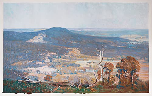 Австралия Репродукция на картина на Феликс - сър Артър Стритона ръчно рисувани с маслени бои, пейзаж на планината Македон, тучни