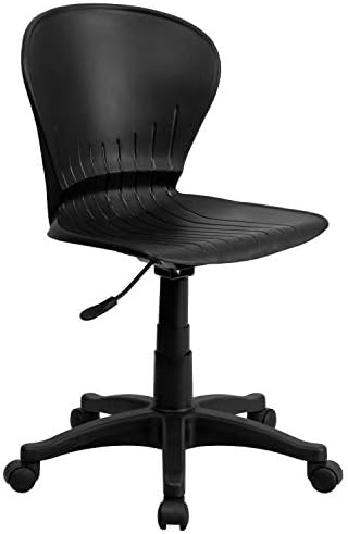Офис Стол Flash Furniture Sorho Със средна облегалка, Черна Пластмасова Управляемият Работно стол