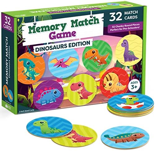 Памет Игра за деца - 32шт Карта с памет за концентрация на Динозаврите, Игри за памет за деца - Игри за памет за деца от предучилищна възраст за деца на възраст 3-5, 3, 4, 5 ?
