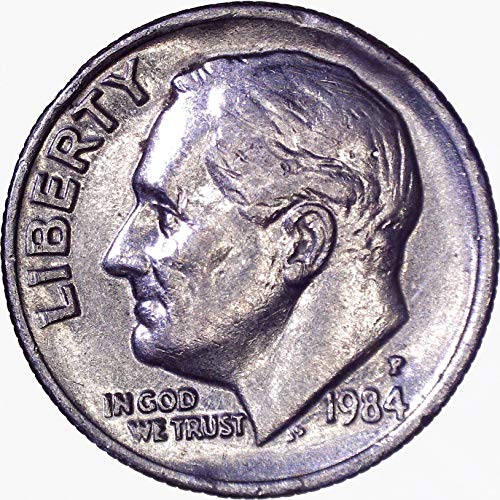 1984 Rv Рузвелт Десет цента Около 10 цента В необращенном формата на