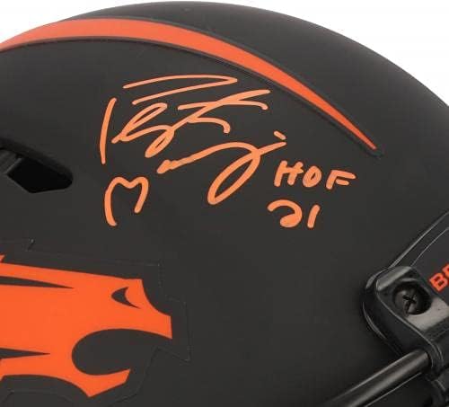 Автентичен каска Пейтън Манинг Denver Broncos с автограф Riddell Eclipse Alternate Speed с надпис HOF 21 - Каски NFL с автограф