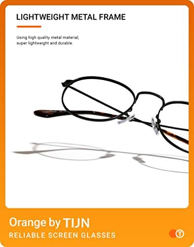 TIJN Ретро Кръгли Очила с Блокиране на Синя Светлина, Шикозни слънчеви Очила за Жени и Мъже