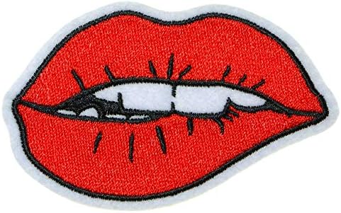 JPT - Секси Червена Апликация с изображение на Хапка в Устата, Желязо/Шият Ивици, Иконата с Хубаво Лого, Нашивка на Жилетка, Яке,