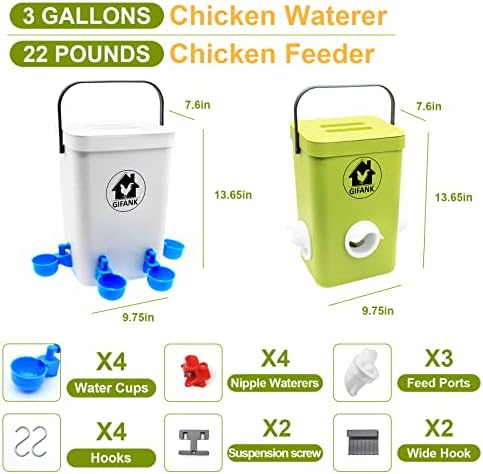 Пиенето за пилета GIFANK, Автоматична Пиенето за пилета Без отпадъци, Подвесная Пиенето за птици с Три дупки за хранене, Аксесоари