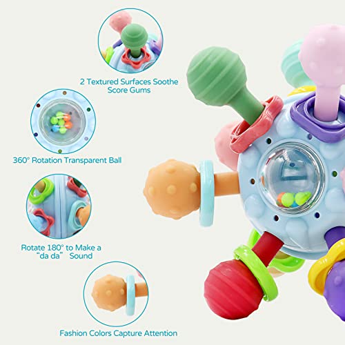 Детски Сензорни Играчки-прорезыватели за никнене на млечни зъби: Играчки за никнене на млечни зъби за бебета 0-6 месеца | Детски