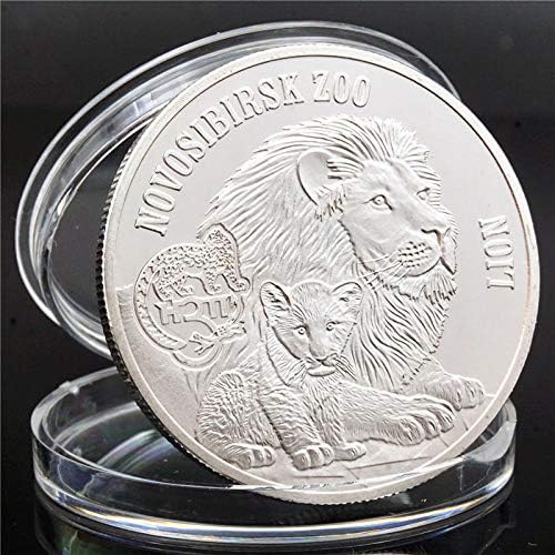 Африканско Животно Лъв Възпоменателна Монета, Покрита Със Сребърна Монета Медальон Львенок Монета Сребърно Покритие Монета