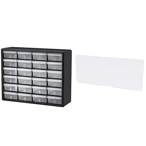 Akro-Mils 24 Чекмеджето чекмеджето 10124, Шкаф за съхранение на пластмасови детайли, Профили и Занаяти, (20 см x 6 см x 16 см) и