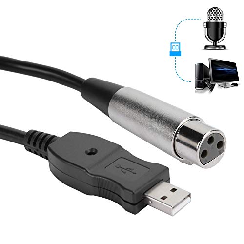 Адаптер за свързване на микрофон до микрофон PUSOKEI, Кабел за свързване на микрофон USB към XLR, 3 М, Щепсела и да играе.