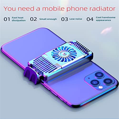 FZZDP Преносим Охладител за смартфон Gamer Вентилатор за мобилен телефон Охлаждаща поставка Универсален Охладител за мобилен смартфон с (Цвят: D, размер: 1)