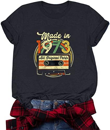 Облекло Модерен Памучен Ежедневна Блуза с Кръгло Деколте и Къс Ръкав, Графична Риза за Дами, Есента-Годишната Женска Риза J9 J9