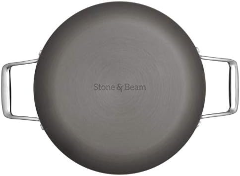 Марка – Комплект кухненски съдове за готвене Stone & Beam, 12 предмети, Тенджери и тигани от анодиран алуминий с незалепващо покритие