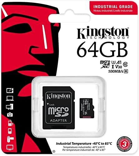 Карта Kingston 64GB Micro SD индустриален клас (2 комплекта) с адаптер (SDCIT2 /64GB) В комплект с (1) за Всички, с изключение на