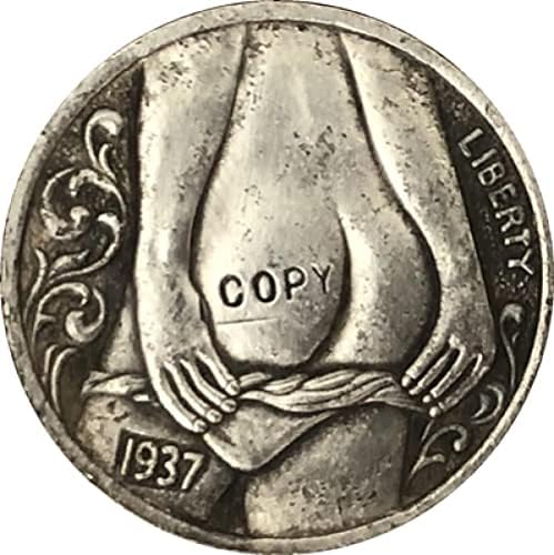 Hobo Nickel 1937-D Копие Трехногой Никелова монета Buffalo Тип 55