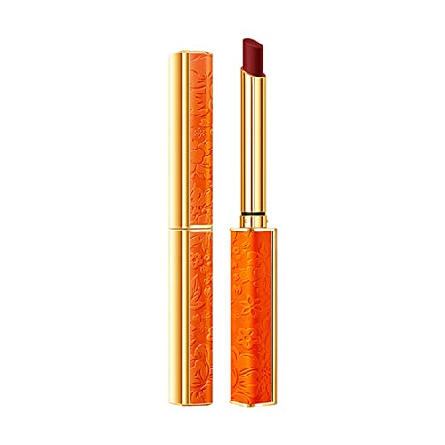 Uikceten Мини-Блясък за устни Модни оранжево червило, по-Мека и копринена текстура, Наситен цвят, Лека и нелипкая, Не е лесно да