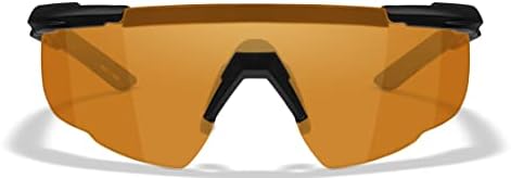 Wiley X Saber Подобрени очила за стрелба с ANSI Z87.1 + Защитни Слънчеви очила за мъже с защита от uv и око за лов и стрелба в матово черна рамка, сменяеми лещи, Балистични класир