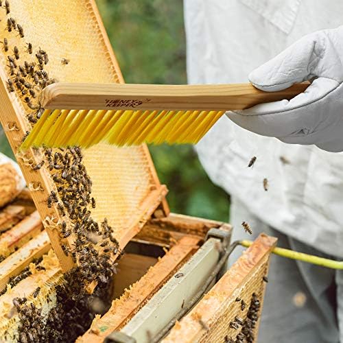 Honey Keeper 14-Инчов Четка за Пчелен Кошер с Дървена дръжка - Пчеларството Инструмент за Пчеларите