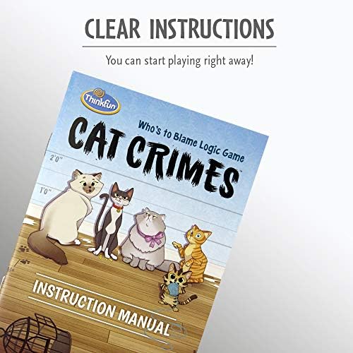 Интелектуалната игра ThinkFun Cat Crimes за момчета и момичета на възраст от 8 и повече години - Умна игра със забавна тематика и забавен дизайн
