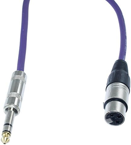 MCSPROAUDIO 1/4 TRS-3-пинов XLR конектор за свързване на аудиокабеля Pro, балансирани и защитени (с дължина 3 метра, лилаво)