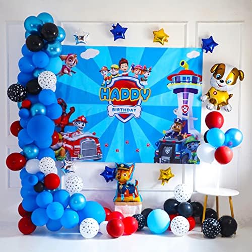 Комплект украси за партита Патрул кучешки лапи, декорация за рожден ден, балони с изображение на лапи, включително фон с участието