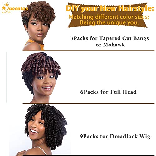 Queentas 3 опаковки + 6 x 10 инча + 20 инча Valentin Curl за изграждане на синтетични косми на една кука Кари Curl за черни жени