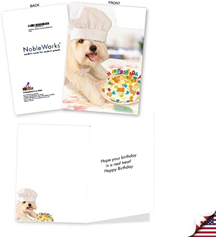 NobleWorks Разнообразни от 3 опаковки на весели поздравителни картички за кучешка тема честит рожден ден на пликове с размери 5