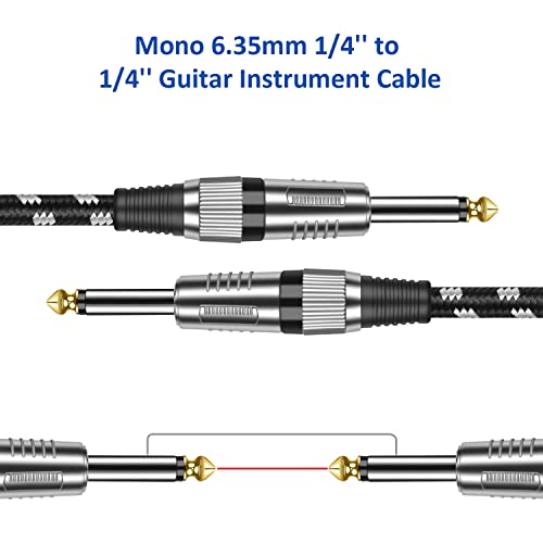 Китара кабел DREMAKE Китара усилвател Кабел - Инструментален кабел от 1/4 инча до 1/4 инча 4 комплекта - Штекерный кабел TS 6,35