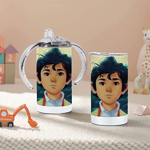 Графична чаша за Пиене, за момчета - Художествена печат Baby Sippy Cup - Цветна чаша За Пиене
