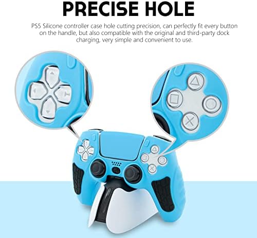Калъф за контролера PS5, който предпазва от пот, приплъзване и прах силиконов калъф за контролера PS5, Аксесоари за контролер PS5 за Playstation 5, калъф за контролера (Blueblack)