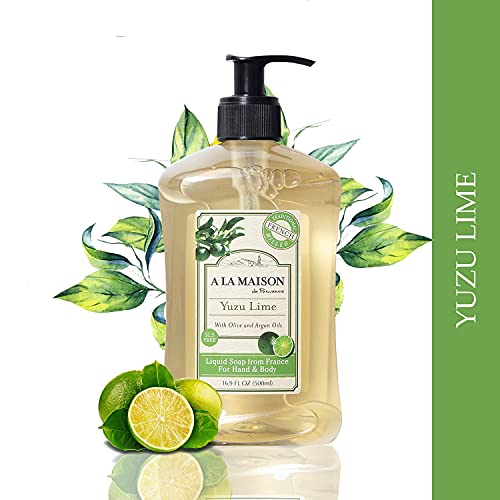 Течен сапун за ръце A LA MAISON Yuzu Lime - Естествен Овлажняващ сапун е Тройно Френски мелене (1 опаковка, бутилка 16,9 унция)