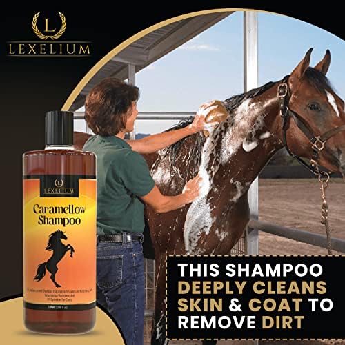 Lexelium Caramellow Шампоан за грива и опашка, коне, понита, кобили и едър рогат добитък - Хидратиращ Шампоан за разнищване на косата