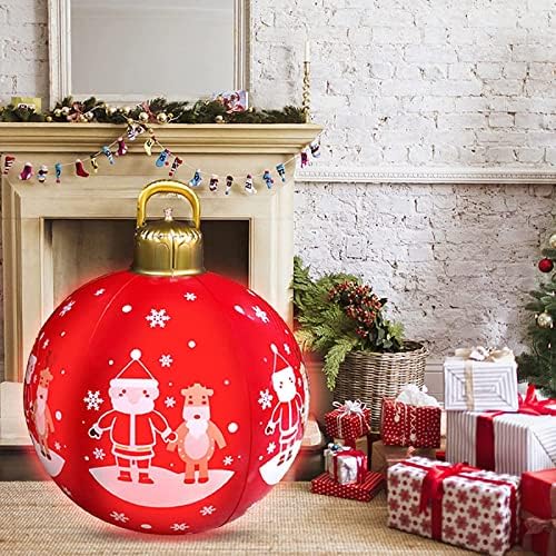 Разпродажба на коледна Украса PVC Надуваема Коледна топка с помпа, 23,6 Инчови Външни Коледни украси с Акумулаторна led осветление