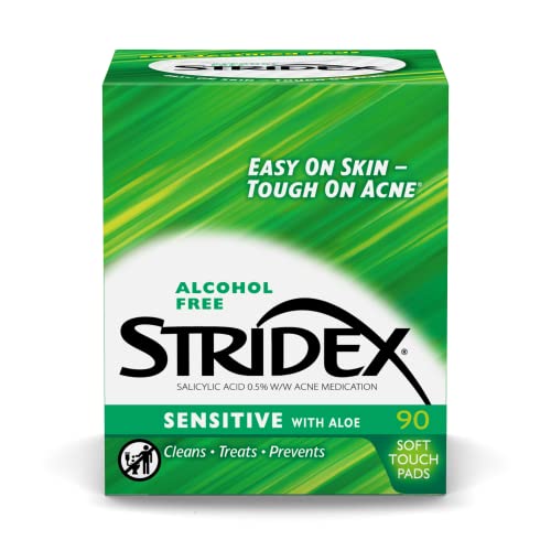 Подложки от акне Stridex с лечебно действие, Чувствителни, 90 гр, (Опаковка от 3 броя)
