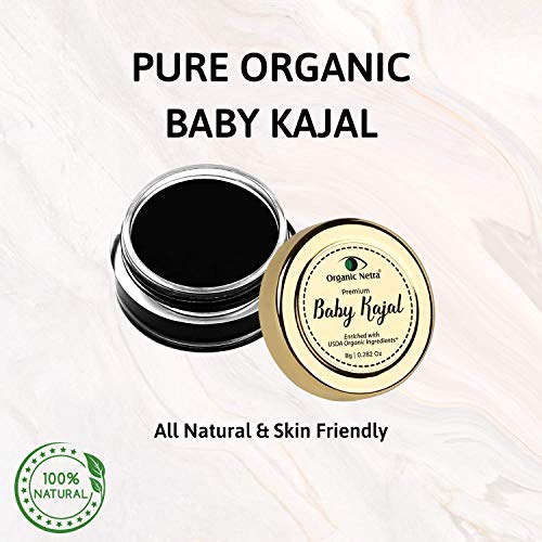 Verem Baby Kajal - Натурален, Обогатен Сертифицирани органични съставки, които Не съдържат химикали Каджал, Водоустойчиви и издръжливи - 8 г