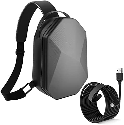Модерен калъф TOENNESEN за носене с 16-футовым свързващ кабел, който е съвместим с VR-слушалки Meta / Oculus Quest 2 Elite / Батерия