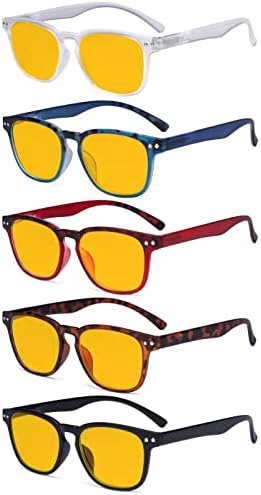 Eyekepper, 5 опаковки ретро очила за четене, квадратни ридеры за жените за четене с кутия пролетта панти