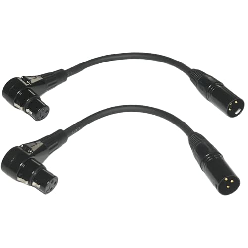 CESS-041 Правоъгълен Штекерный кабел XLR с директен приставка адаптер XLR, 3-пинов на 3-пинов, 2 опаковки