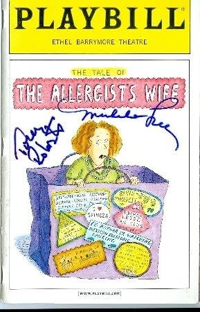 Плакат с автографи на Мишел Лий и Тони Робъртс The Tale of the Allergists Wife Бродвейское шоу - Театрални плакати