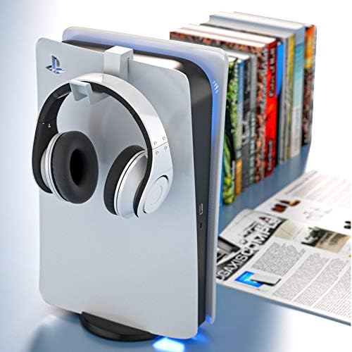 Държач за слушалки OLYGIVE PS5, Закачалка за слушалки PS5, Съвместим с разнообразни игрови слушалки - Бяло (1 опаковка)