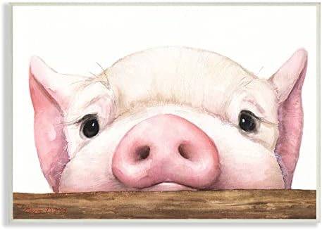 Stupell Industries, сладко розово прасе, отдыхающая муцуна, илюстрация на животните в стопанството, дизайн на Джордж Sofi
