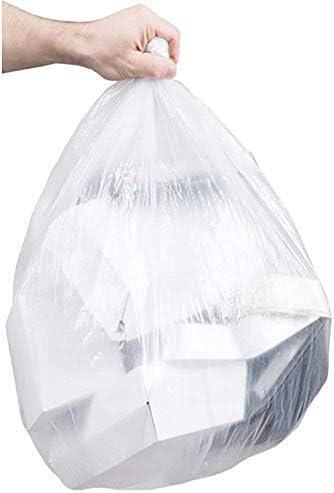 Средни Кухненски Торби за боклук, 30 Литра, 200 Броя / 4 ролка, 21,6 х 23,6, Прозрачни Бели Здрави Торби за боклук за Домашния офис, 7,5-галлонные Втулки за боклук резервоарите