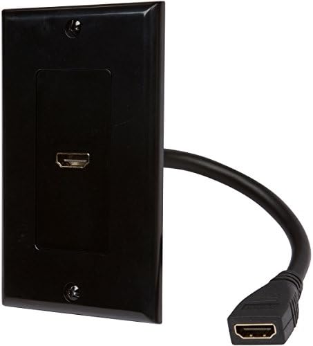 Стенни панела с HDMI за точка купувач [откриете в UL] с 6-Инчов косичкой (2, черен)